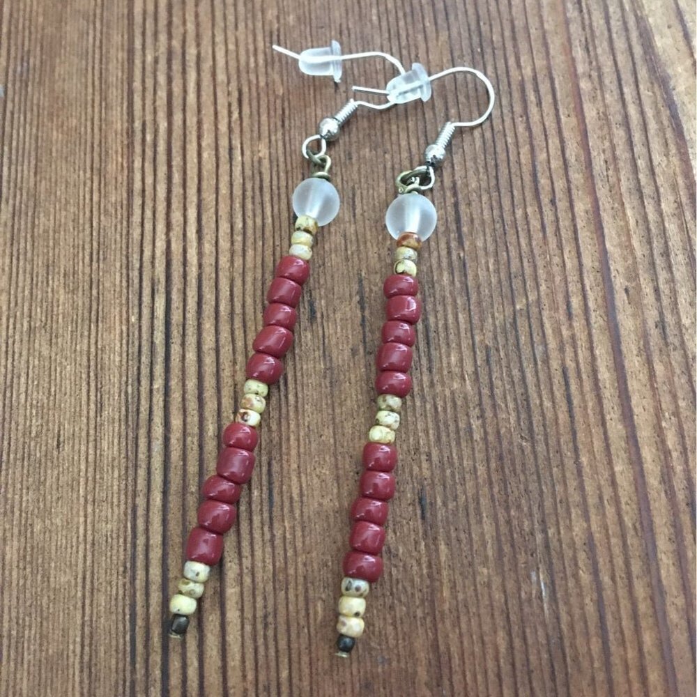*5 For $20***Long Beaded Dangle Earrings Handmade Earrings,  Handmade Earrings